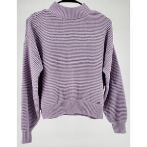 HOLLISTER Soft Purple Pullover Mock Neck Crop Sweater Womens Size Medium New